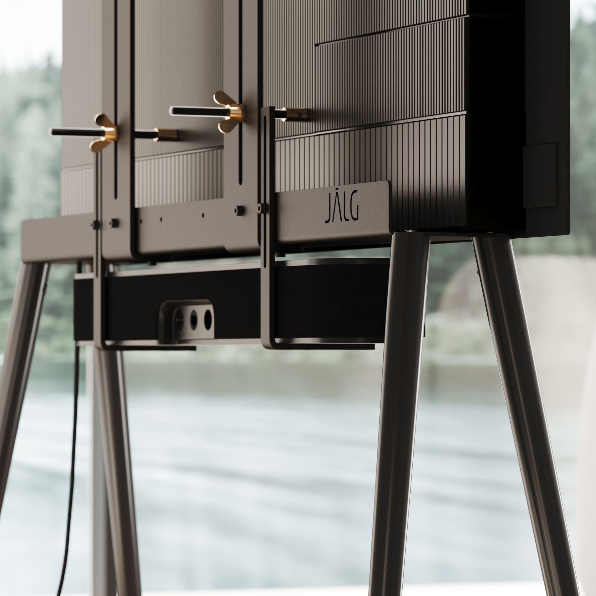 JALG TV-Stand Birch / Black 42" - 55"